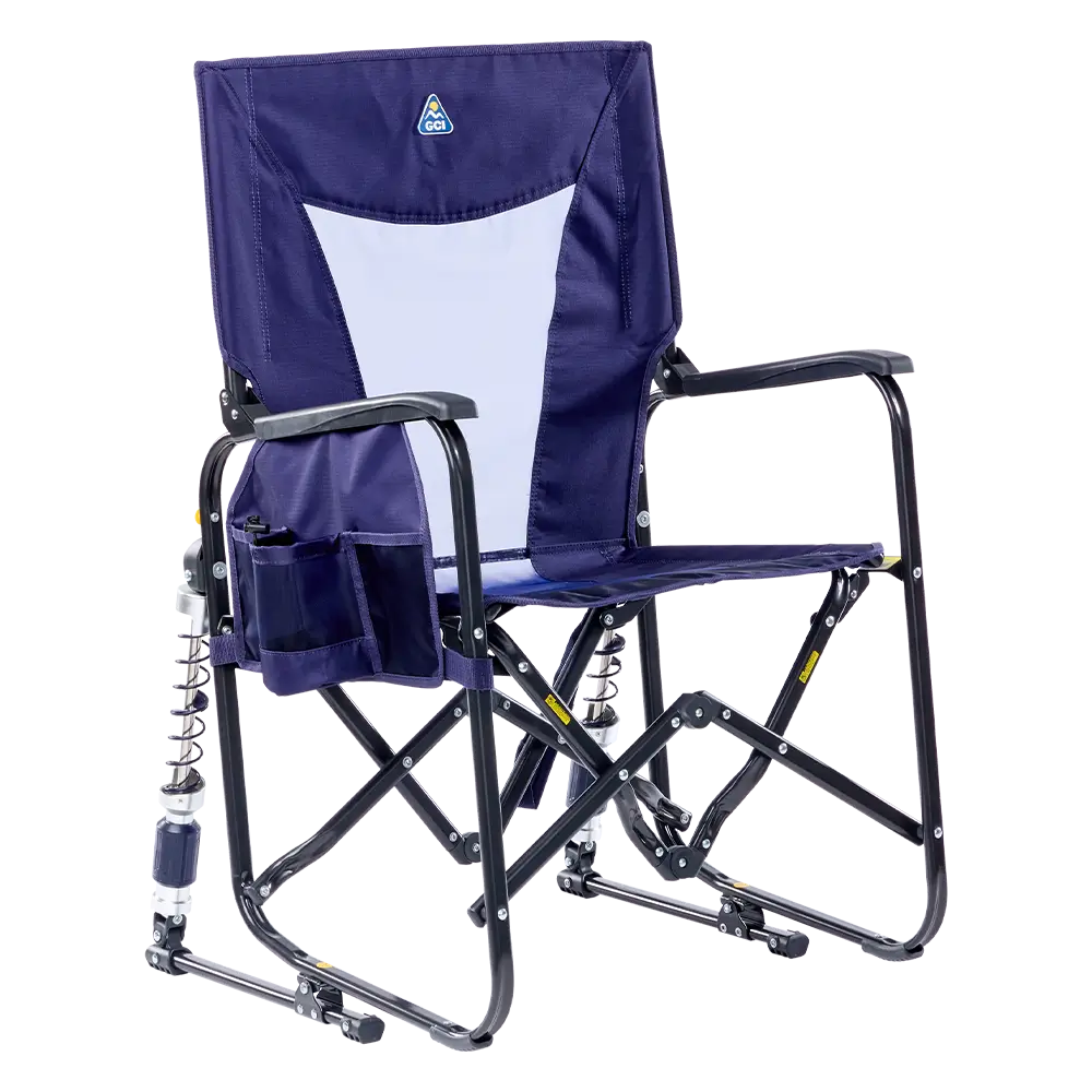 Heavy-Duty Freestyle Adjustable Rocker - Choice 573 - RoadTrip Rocker Smooth Motion Camp Chair - Rich Blue