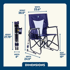 Heavy-Duty Freestyle Adjustable Rocker - Choice 573 - RoadTrip Rocker Smooth Motion Camp Chair Detail