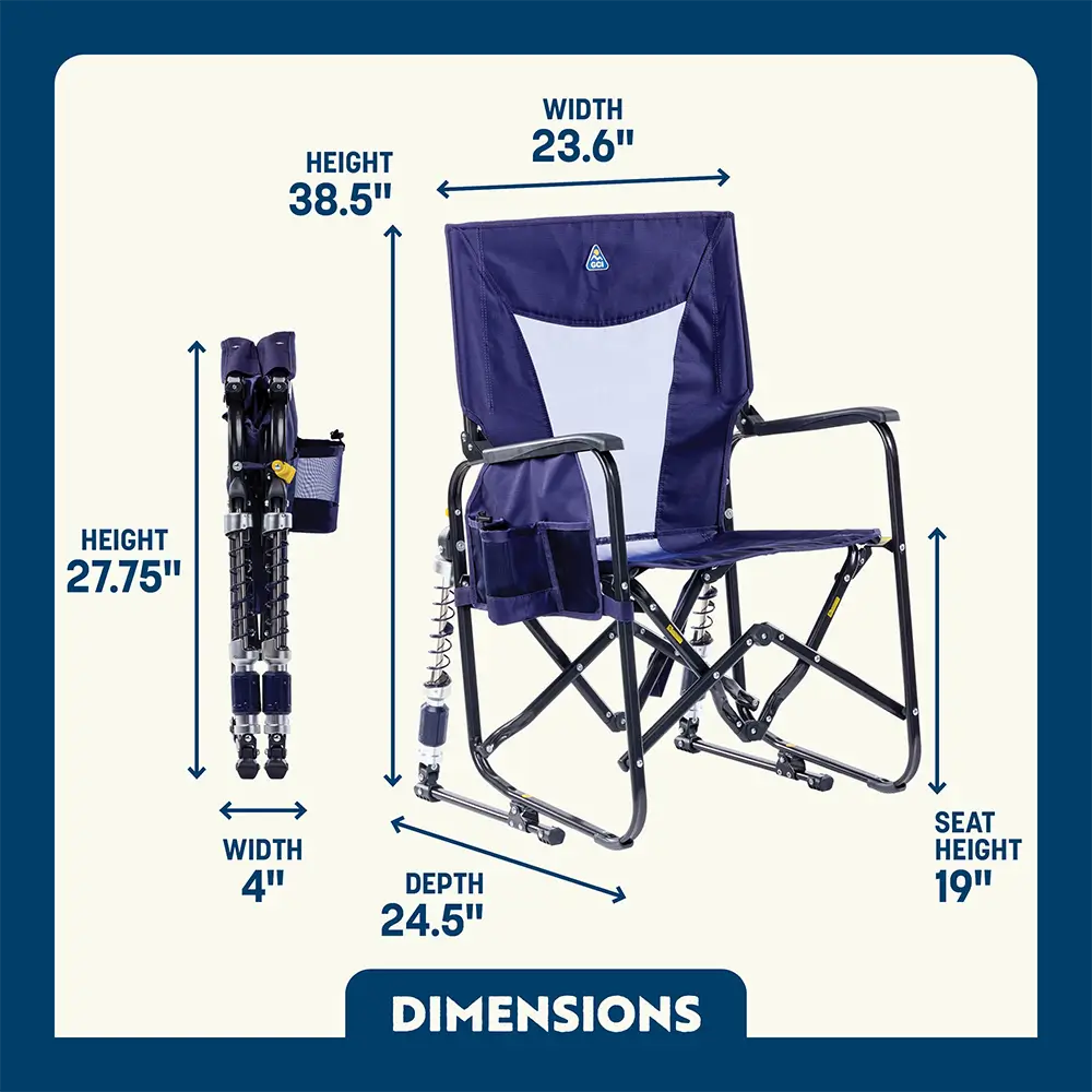 Heavy-Duty Freestyle Adjustable Rocker - Choice 573 - RoadTrip Rocker Smooth Motion Camp Chair Detail