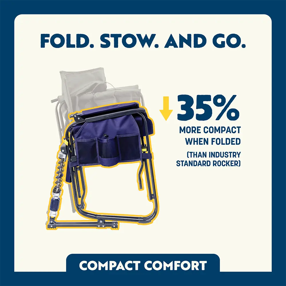Heavy-Duty Freestyle Adjustable Rocker - Choice 573 - RoadTrip Rocker Smooth Motion Camp Chair Detail