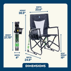 Heavy-Duty Freestyle Adjustable Rocker - Choice 573 - RoadTrip Rocker Smooth Motion Camp Chair Detail