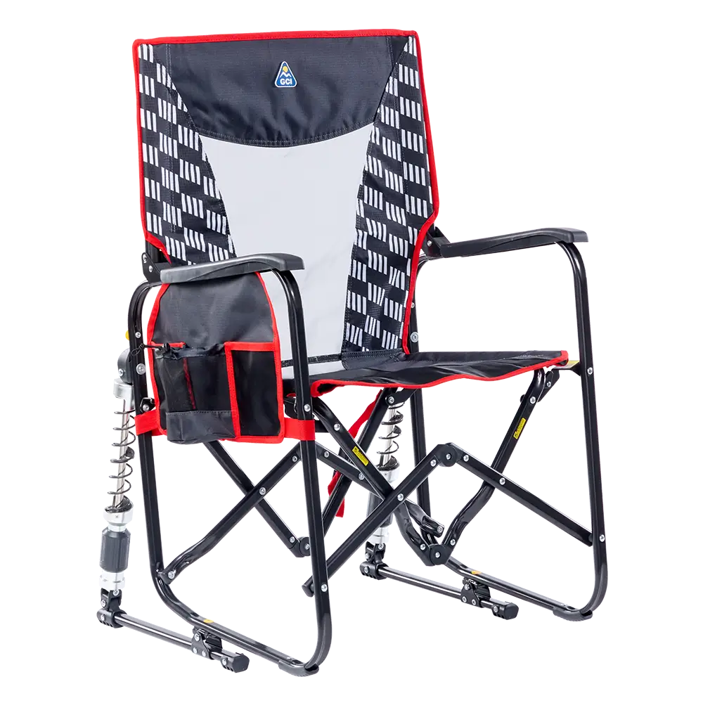 Heavy-Duty Freestyle Adjustable Rocker - Choice 573 - RoadTrip Rocker Smooth Motion Camp Chair - Charcoal Racing
