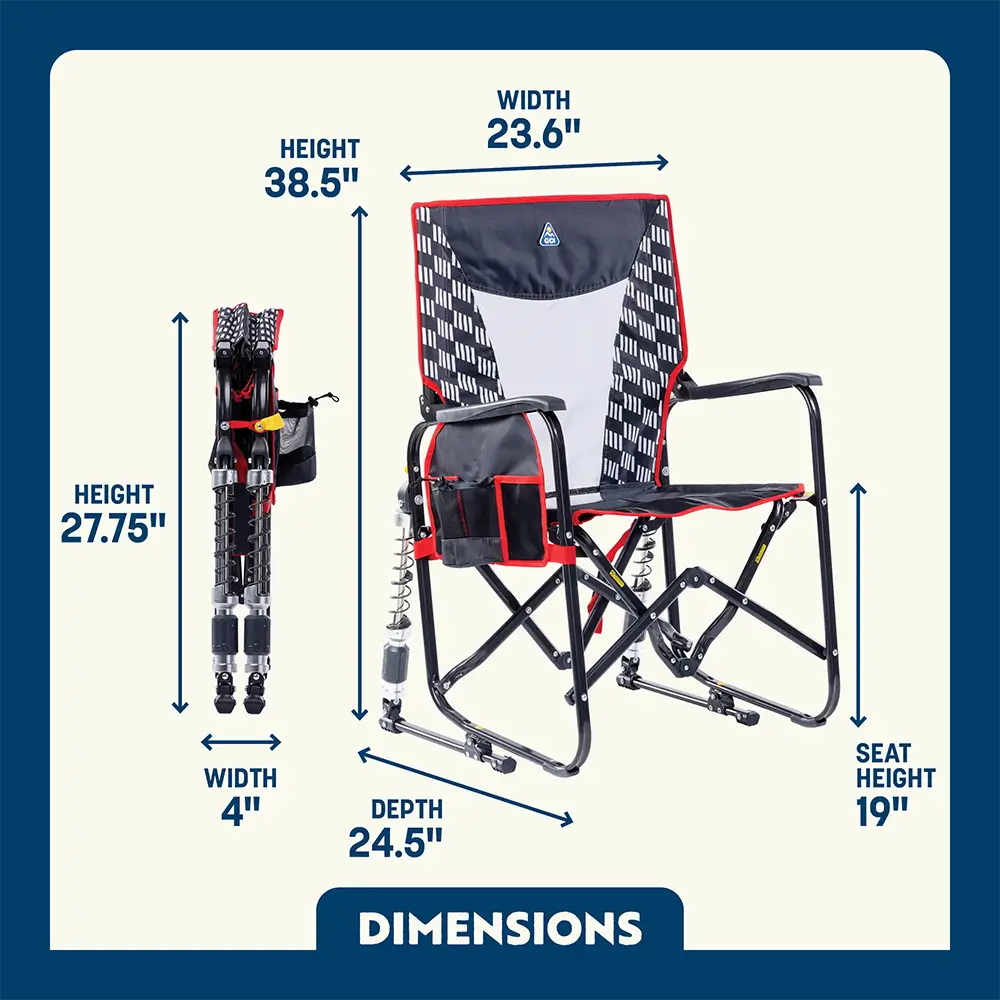 Heavy-Duty Freestyle Adjustable Rocker - Choice 573 - RoadTrip Rocker Smooth Motion Camp Chair Detail