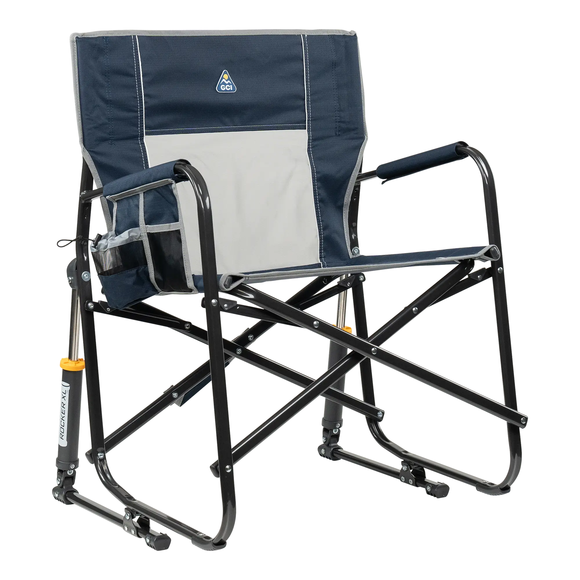 Heavy-Duty Freestyle Freestyle Rocker XL - Choice 552 - Patented Spring-Action Rocking Chair for Camping - Indigo