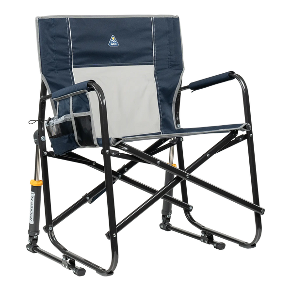 Heavy-Duty Freestyle Freestyle Rocker XL - Choice 552 - Patented Spring-Action Rocking Chair for Camping - Indigo