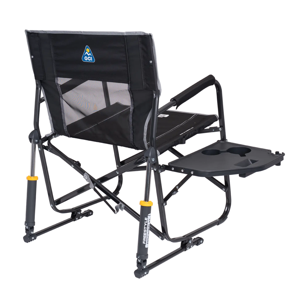 Luxury Camp Freestyle Rocker XL with Side Table - Choice 836 - Heavy-Duty Kickback Rocker with Beverage Holder Detail
