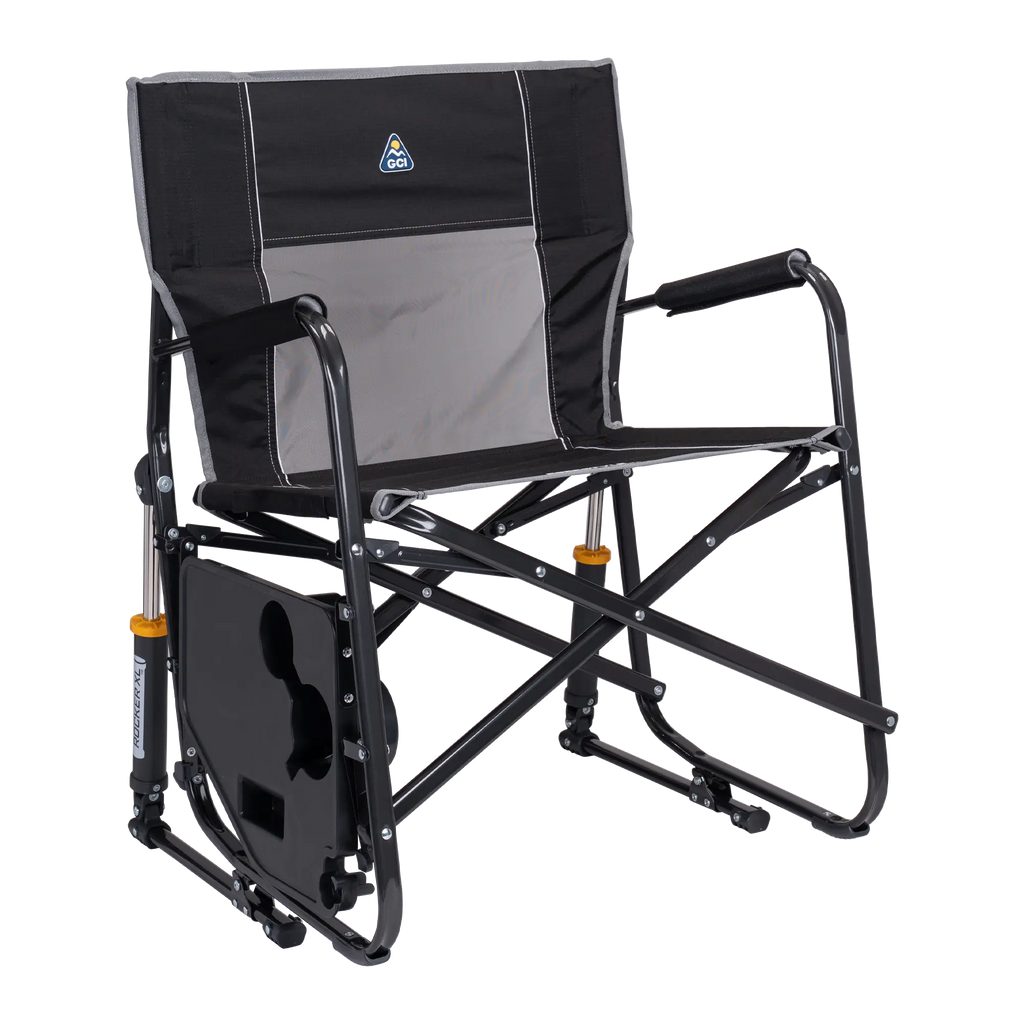 Luxury Camp Freestyle Rocker XL with Side Table - Choice 836 - Heavy-Duty Kickback Rocker with Beverage Holder Detail