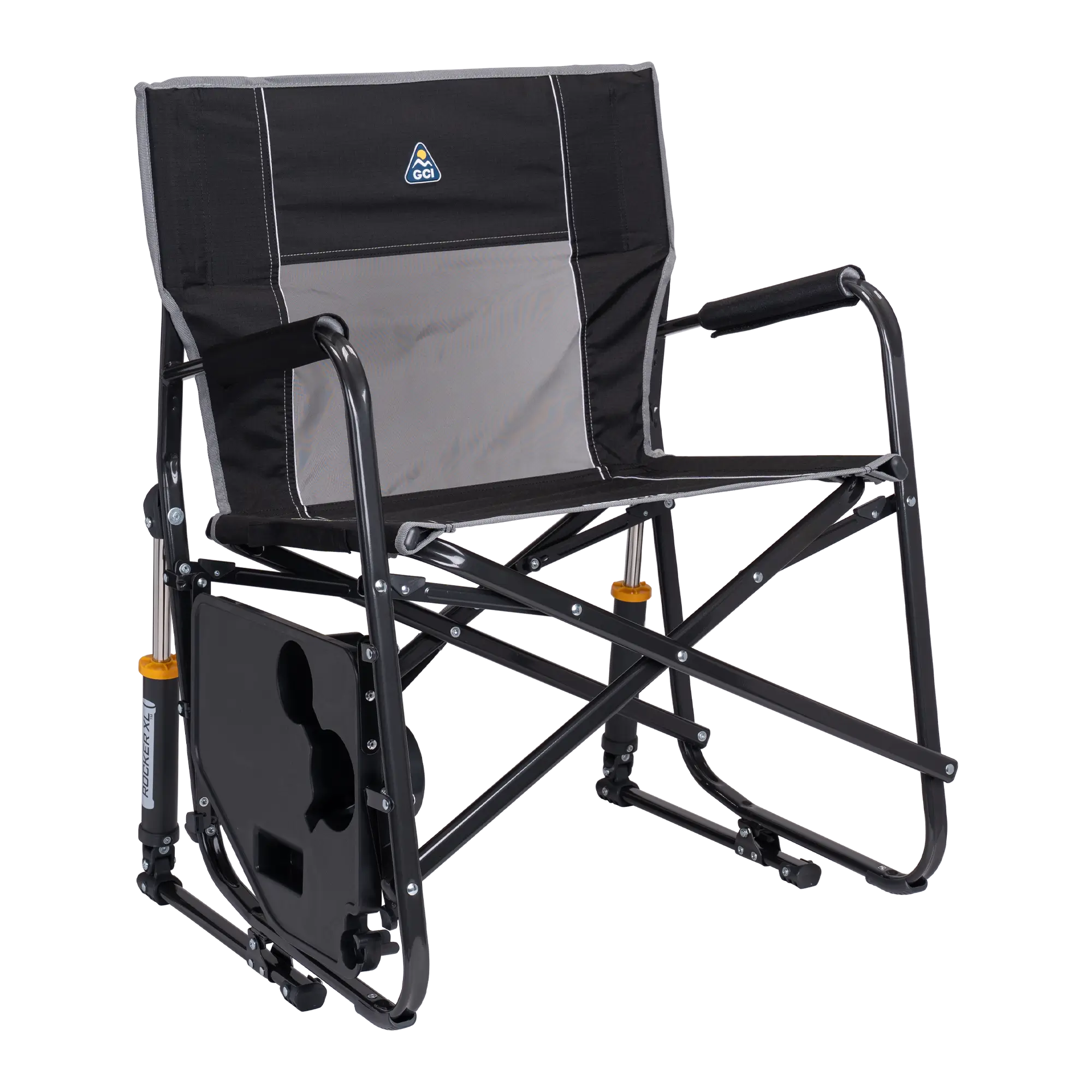 Luxury Camp Freestyle Rocker XL with Side Table - Choice 836 - Heavy-Duty Kickback Rocker with Beverage Holder Detail