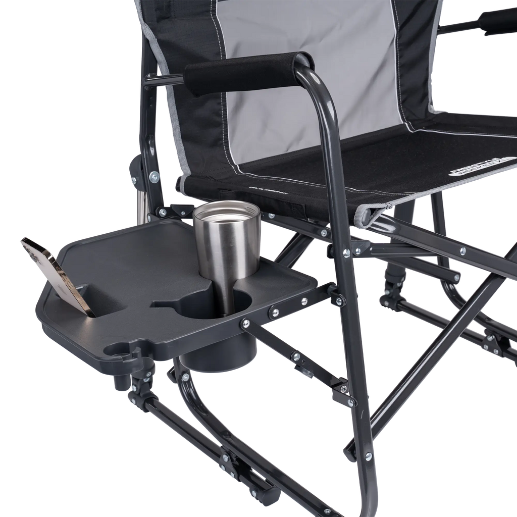 Luxury Camp Freestyle Rocker XL with Side Table - Choice 836 - Heavy-Duty Kickback Rocker with Beverage Holder Detail