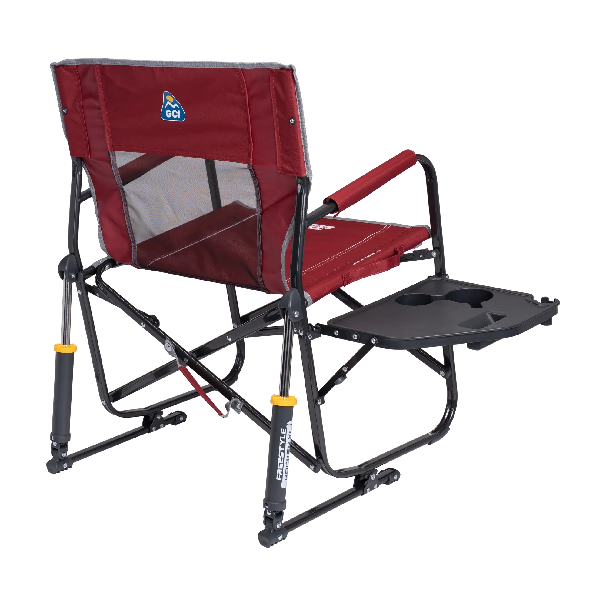 Luxury Camp Freestyle Rocker XL with Side Table - Choice 836 - Heavy-Duty Kickback Rocker with Beverage Holder Detail