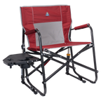 Luxury Camp Freestyle Rocker XL with Side Table - Choice 836 - Heavy-Duty Kickback Rocker with Beverage Holder - Cinnamon