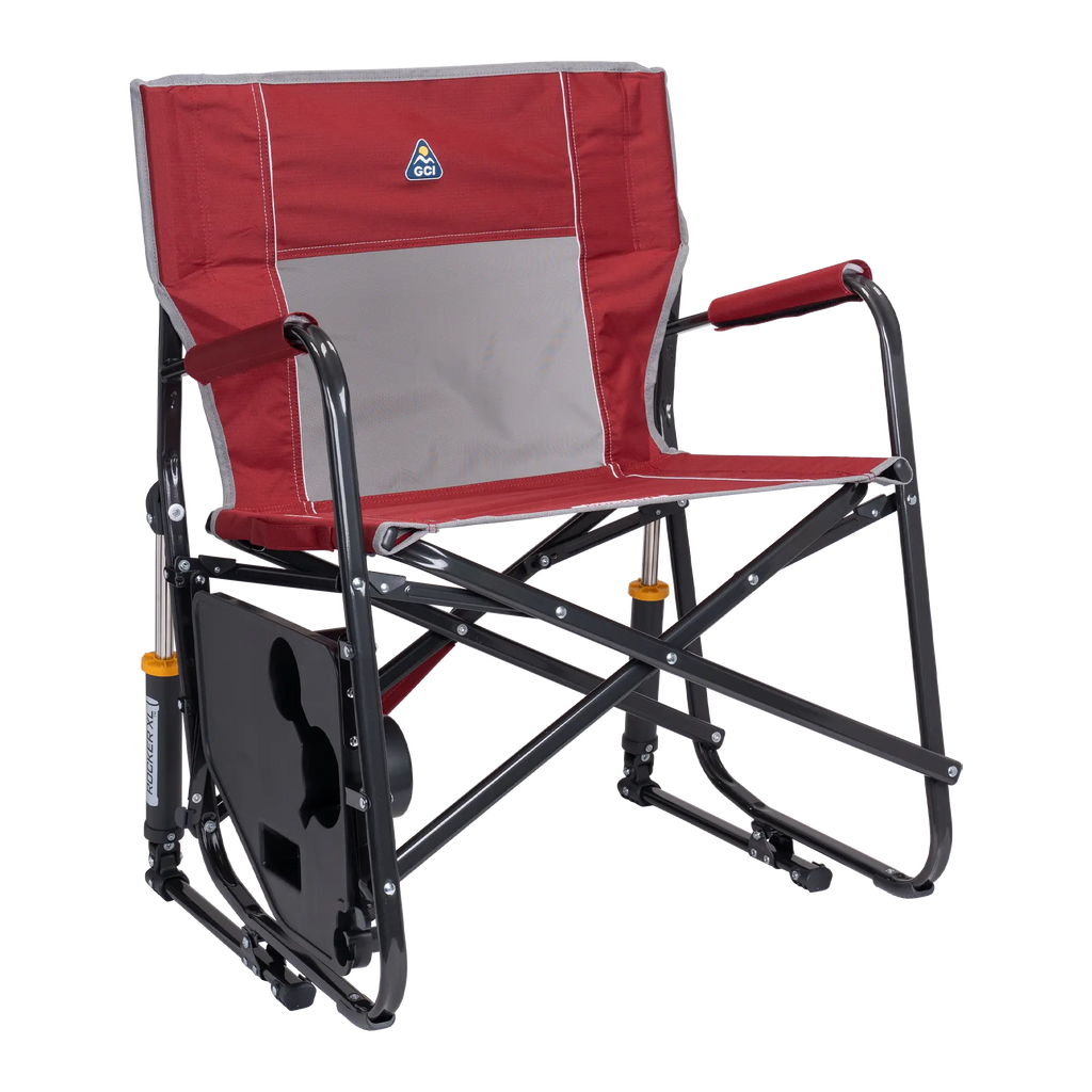 Luxury Camp Freestyle Rocker XL with Side Table - Choice 836 - Heavy-Duty Kickback Rocker with Beverage Holder Detail