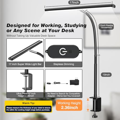 Modern Airlonv LED Desk Lamp for Office Home, Eye-Caring