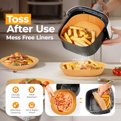 Eco-Friendly Air Fryer Paper Liners, 125Pcs Parchment Paper, Air Fryer Liners Set