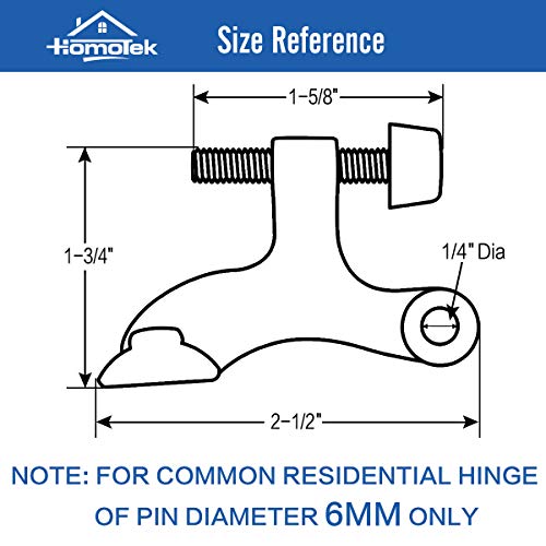 HOMOTEK 6 Pack Hinge Pin Black Door Stopper,Adjustable Deluxe Heavy Collection