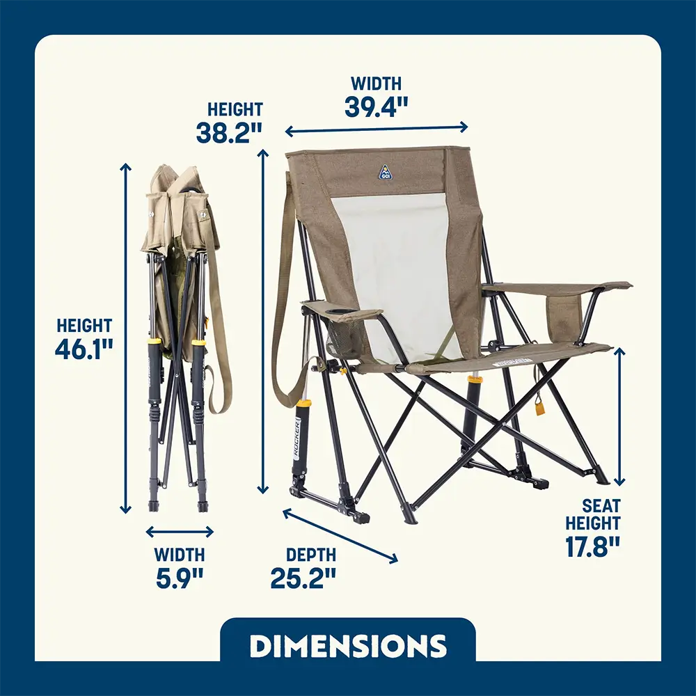 Patented Spring-Action Comfort Pro Rocker XL - Choice 107 - Freestyle Rocker Portable Outdoor Folding Chair Detail