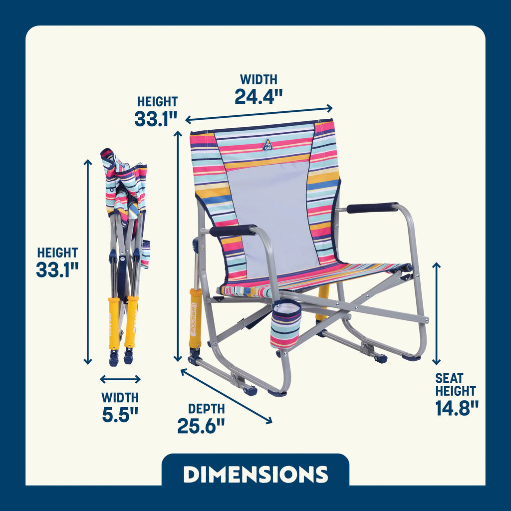 Luxury Camp Beach Rocker - Choice 712 - Patented Spring-Action Rocking Chair for Camping Detail