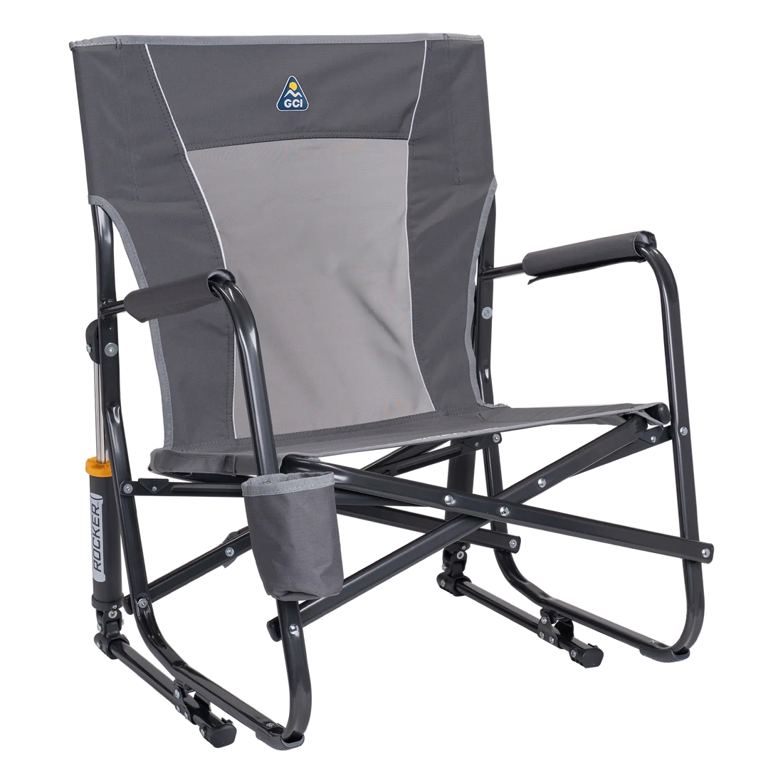 Patented Spring-Action FirePit Rocker - Choice 737 - Patented Spring-Action Rocking Chair for Camping - Pewter