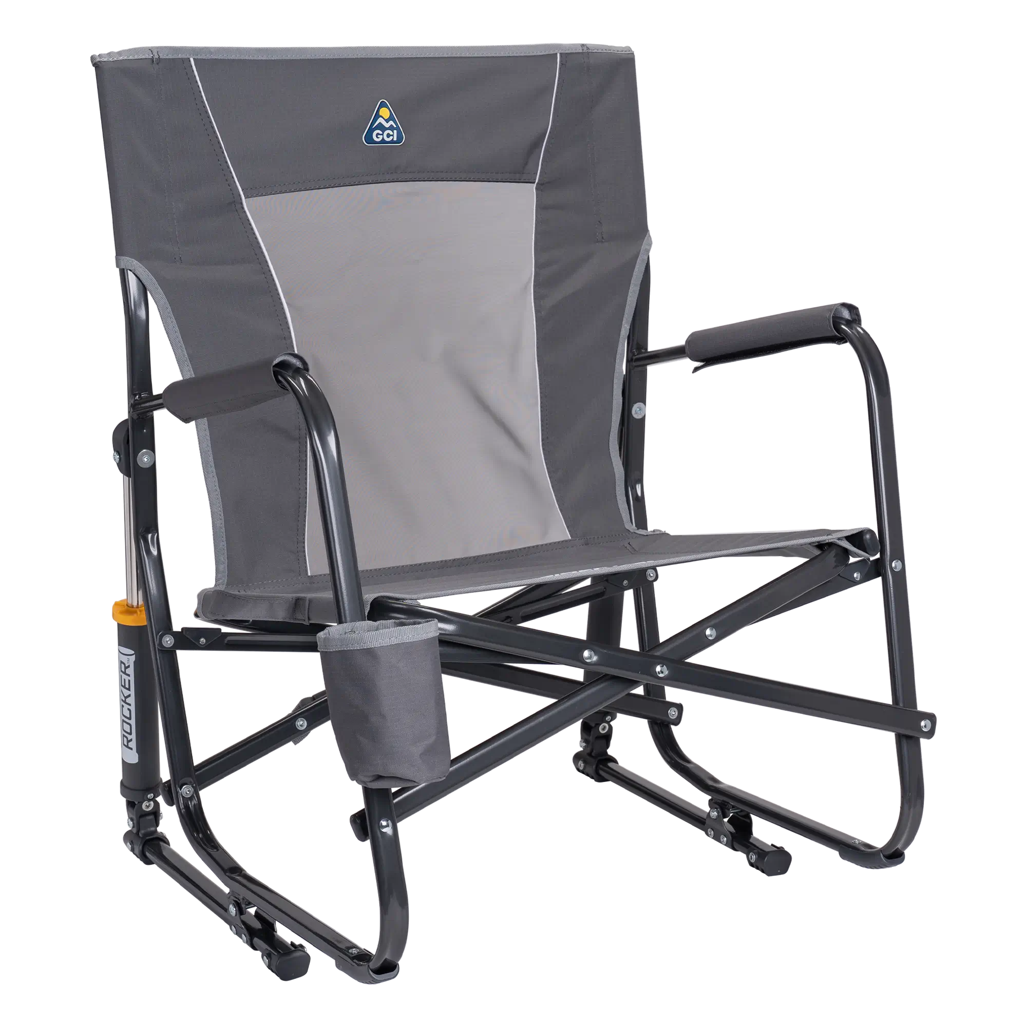 Patented Spring-Action FirePit Rocker - Choice 737 - Patented Spring-Action Rocking Chair for Camping - Pewter