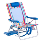 Low-Profile Big Surf with Slide Table - Choice 334 - Rust-Resistant Aluminum Sand-Friendly Lounge Chair - Multi Stripe