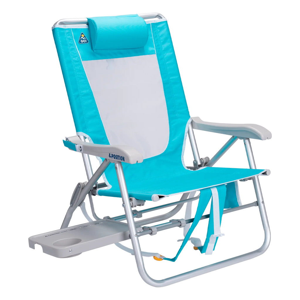 Low-Profile Big Surf with Slide Table - Choice 334 - Rust-Resistant Aluminum Sand-Friendly Lounge Chair - Seafoam Green
