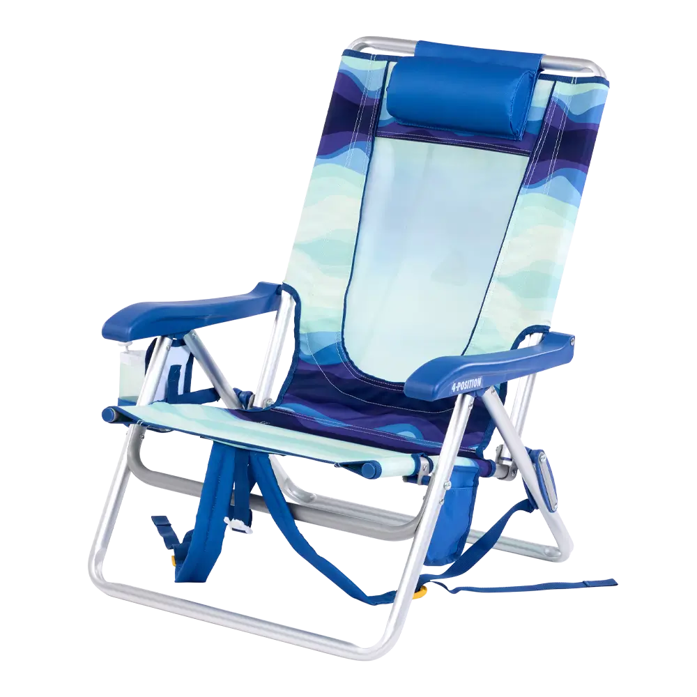 Low-Profile Backpack Beach Chair - Choice 709 - Portable Heavy-Duty Low Boy Chair for Ocean Side Detail