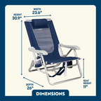 Low-Profile Backpack Beach Chair - Choice 709 - Portable Heavy-Duty Low Boy Chair for Ocean Side Detail