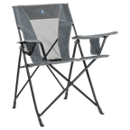 Micro-Folding Comfort Quad Chair - Choice 989 - Pico Compact Folding Camp Chair with Carry Bag - Heathered Pewter