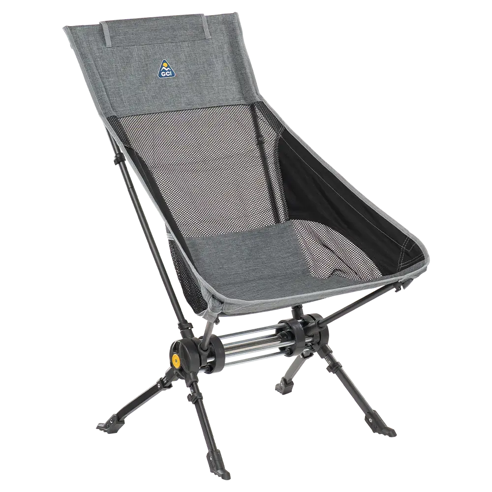 Heavy-Duty Freestyle ComPack Rocker - Choice 980 - RoadTrip Rocker Smooth Motion Camp Chair - Heathered Pewter