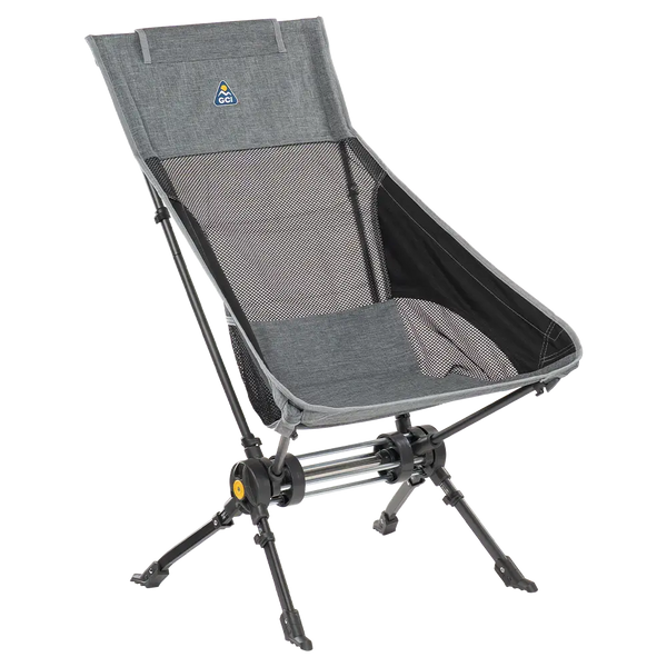 Heavy-Duty Freestyle ComPack Rocker - Choice 980 - RoadTrip Rocker Smooth Motion Camp Chair - Heathered Pewter