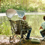 Patented Spring-Action SunShade Rocker - Choice 550 - Heavy-Duty Kickback Rocker with Beverage Holder Detail