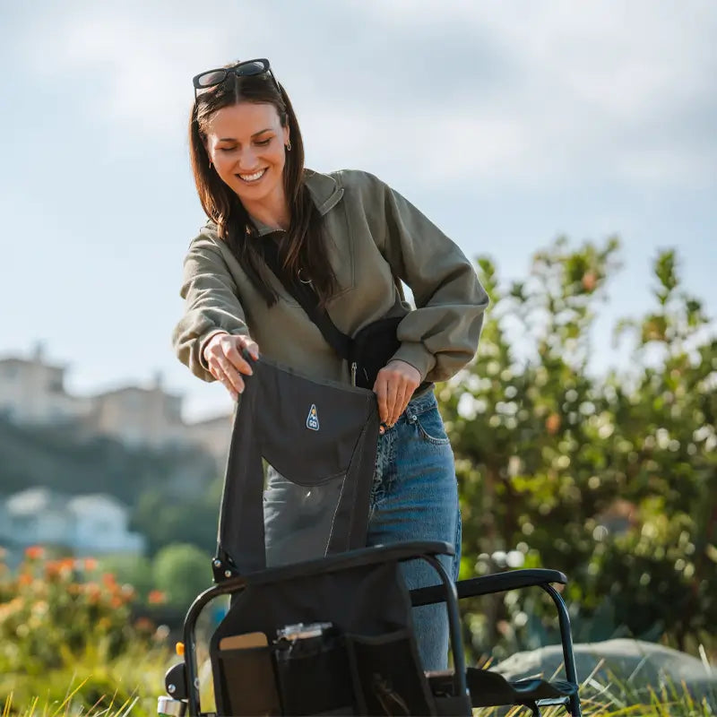 Heavy-Duty Freestyle Adjustable Rocker - Choice 573 - RoadTrip Rocker Smooth Motion Camp Chair Detail
