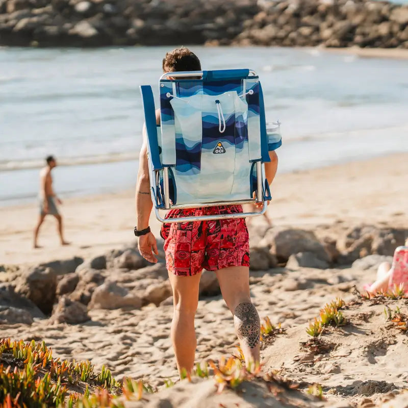 Low-Profile Backpack Beach Chair - Choice 709 - Portable Heavy-Duty Low Boy Chair for Ocean Side Detail