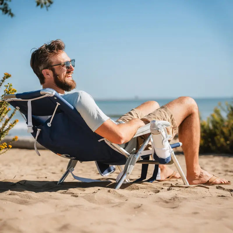 Low-Profile Backpack Beach Chair - Choice 709 - Portable Heavy-Duty Low Boy Chair for Ocean Side Detail