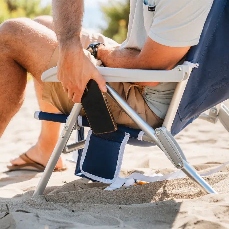Low-Profile Backpack Beach Chair - Choice 709 - Portable Heavy-Duty Low Boy Chair for Ocean Side Detail