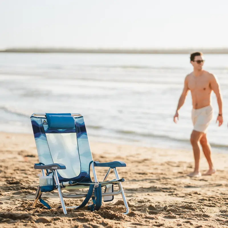 Low-Profile Backpack Beach Chair - Choice 709 - Portable Heavy-Duty Low Boy Chair for Ocean Side Detail