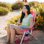 Low-Profile Backpack Beach Chair - Choice 709 - Portable Heavy-Duty Low Boy Chair for Ocean Side Detail