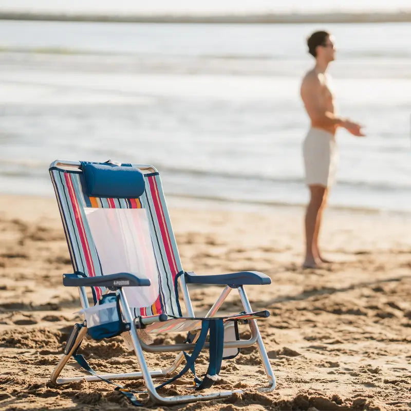Low-Profile Backpack Beach Chair - Choice 709 - Portable Heavy-Duty Low Boy Chair for Ocean Side Detail