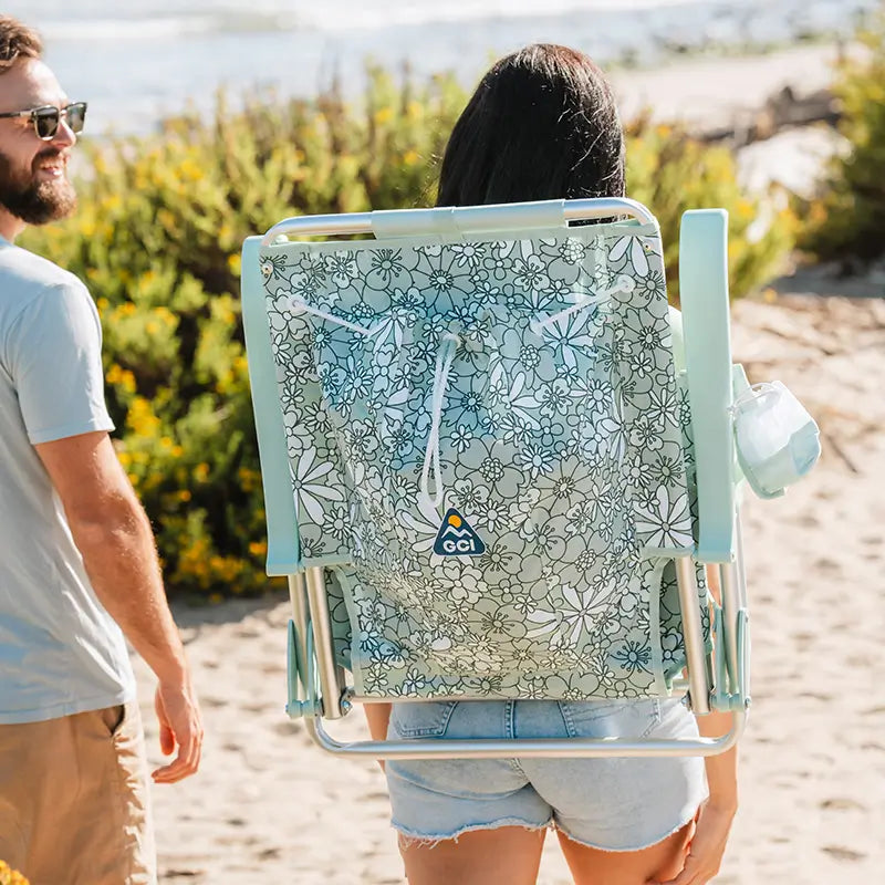 Low-Profile Backpack Beach Chair - Choice 709 - Portable Heavy-Duty Low Boy Chair for Ocean Side Detail