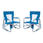 Patented Spring-Action Beach Rocker Bundle - Choice 773 - Patented Spring-Action Rocking Chair for Camping - Saybrook Blue