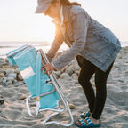Reclining Beach Bi-Fold Beach Chair - Choice 601 - Low-Profile Reclining Beach Chair with Backpack Straps Detail