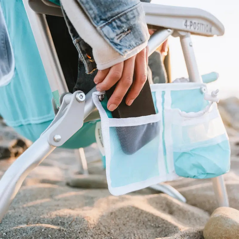 Reclining Beach Bi-Fold Beach Chair - Choice 601 - Low-Profile Reclining Beach Chair with Backpack Straps Detail