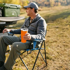 Micro-Folding Comfort Quad Chair - Choice 989 - Pico Compact Folding Camp Chair with Carry Bag Detail