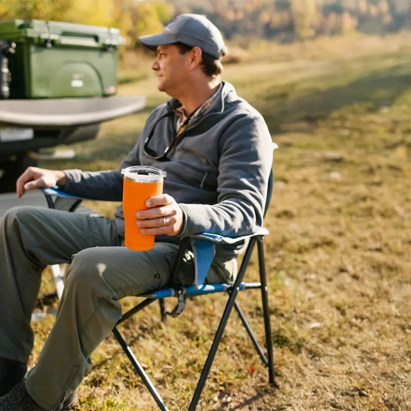 Micro-Folding Comfort Quad Chair - Choice 989 - Pico Compact Folding Camp Chair with Carry Bag Detail