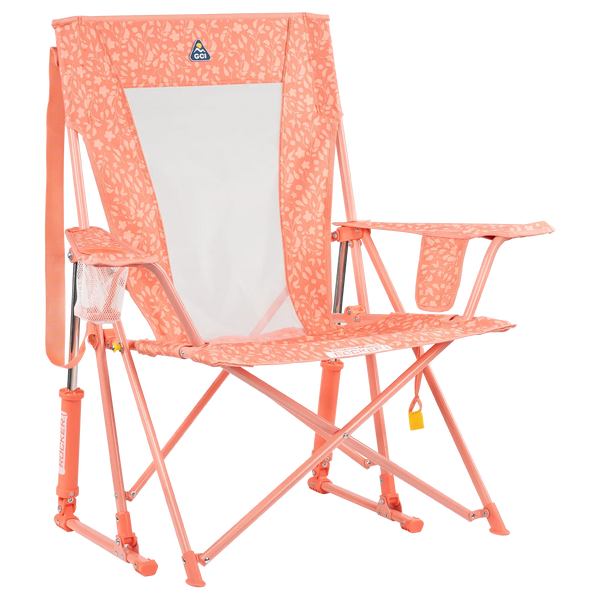 Smooth Motion Comfort Pro Rocker - Choice 375 - Freestyle Rocker Portable Outdoor Folding Chair - Coral Garden