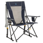 Smooth Motion Comfort Pro Rocker - Choice 375 - Freestyle Rocker Portable Outdoor Folding Chair - Indigo
