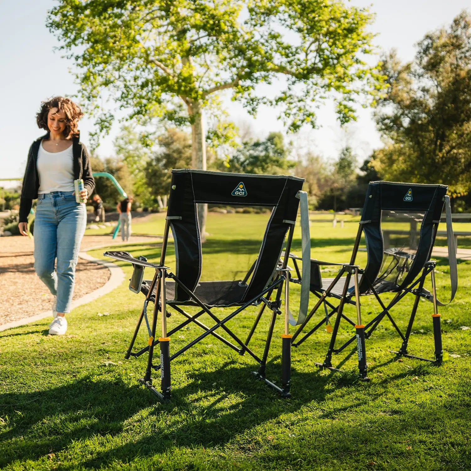Smooth Motion Comfort Pro Rocker - Choice 375 - Freestyle Rocker Portable Outdoor Folding Chair Detail