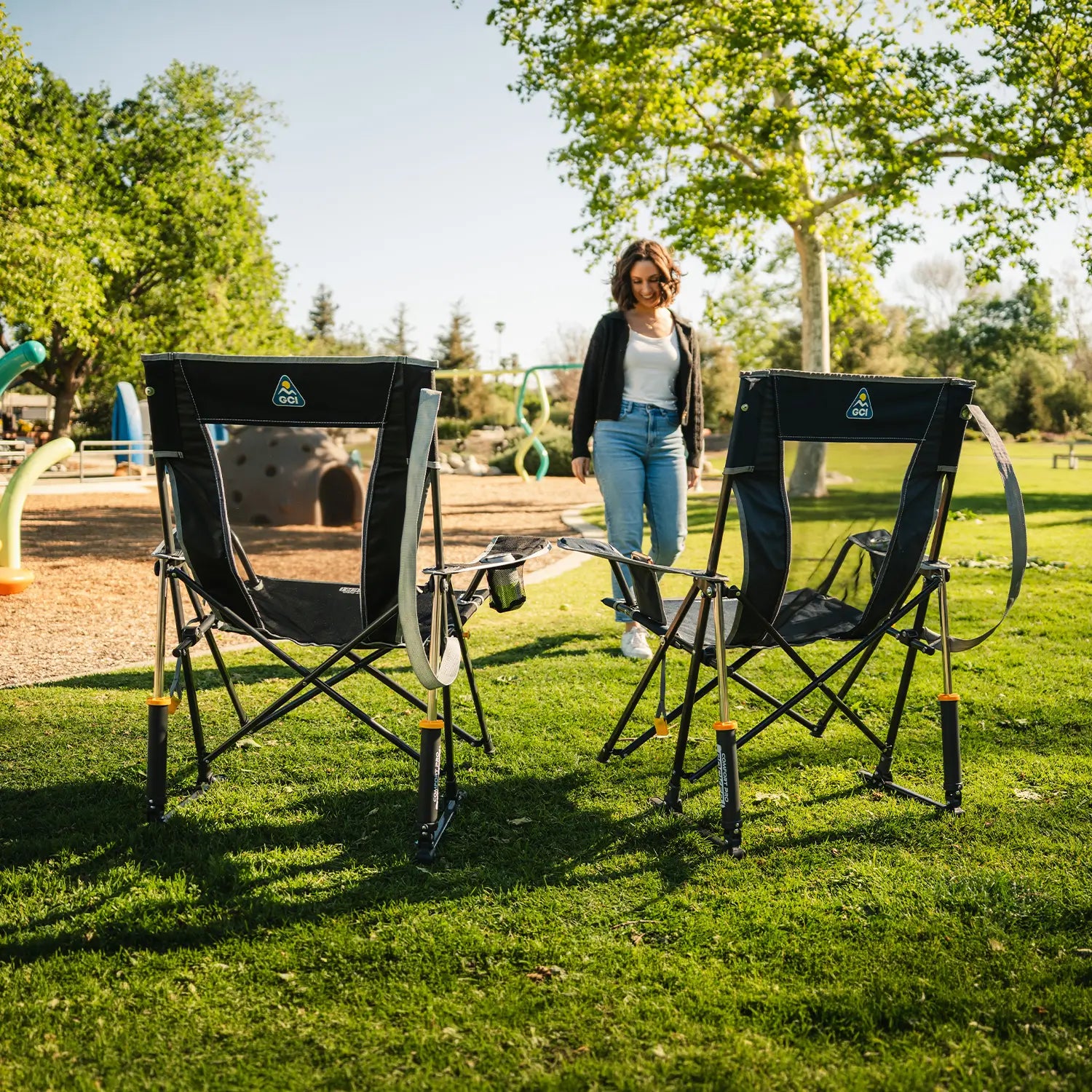 Smooth Motion Comfort Pro Rocker - Choice 375 - Freestyle Rocker Portable Outdoor Folding Chair Detail
