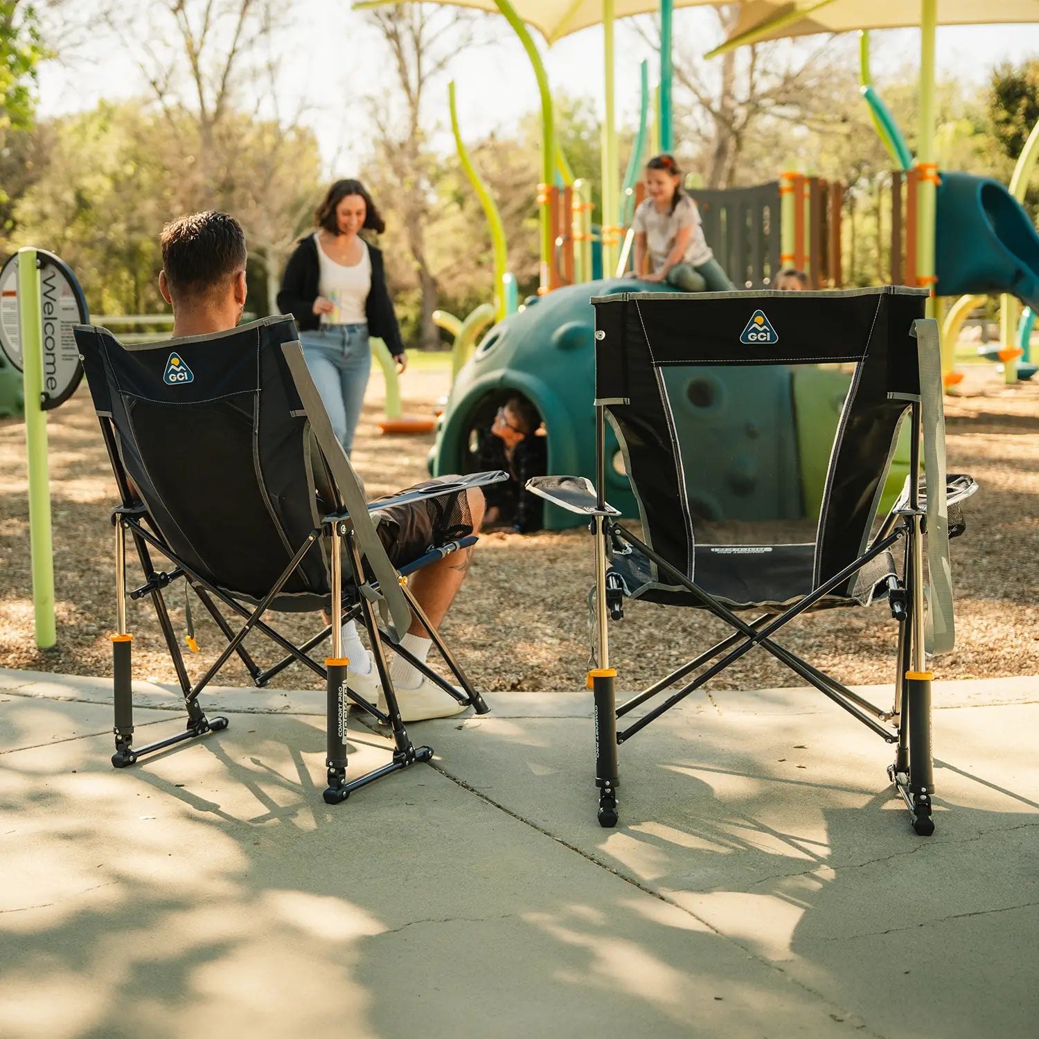 Smooth Motion Comfort Pro Rocker - Choice 375 - Freestyle Rocker Portable Outdoor Folding Chair Detail