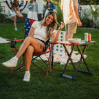 Premium All-Weather Comfort Pro Rocker - USA Anniversary Deluxe - Choice 424 - Patented Spring-Action Rocking Chair for Camping Detail